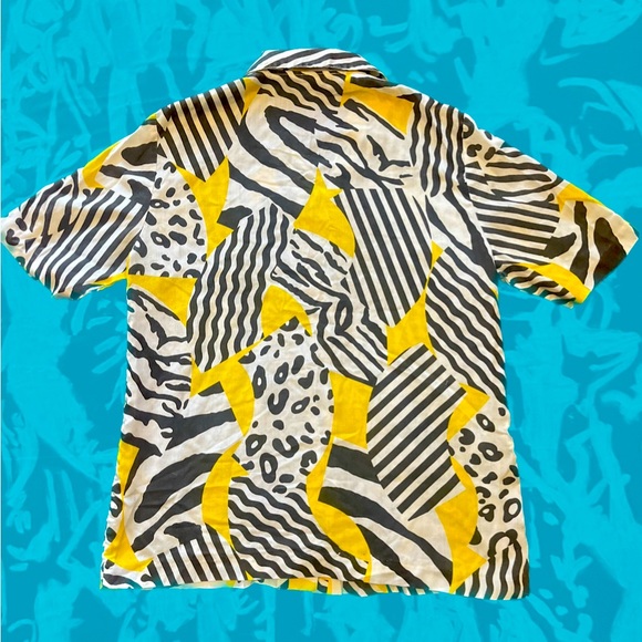 ✨VINTAGE ✨WILD-STYLE🐆1980's ANIMAL PRINT Button-Up Cotton Shirt! - Picture 2 of 3